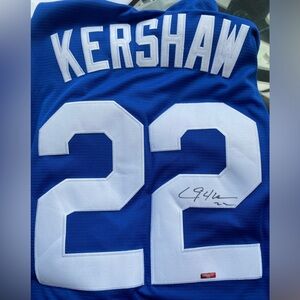 Authentic autographed Clayton Kershaw Los Angeles Dodgers jersey.